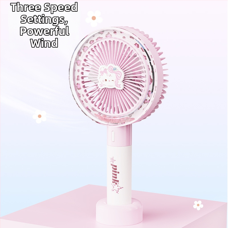 Elegant Color 942 Mia Cat ventilator de mână USB reîncărcabil - aer puternic, portabil pentru călătorii în aer liber și birou