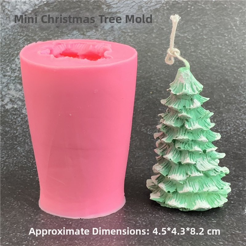 3D szilikon forma fenyő- és cédrus alakban illatosított gipsz gyertyákhoz, karácsonyfát alakú torta- és mousse-dekorációhoz
