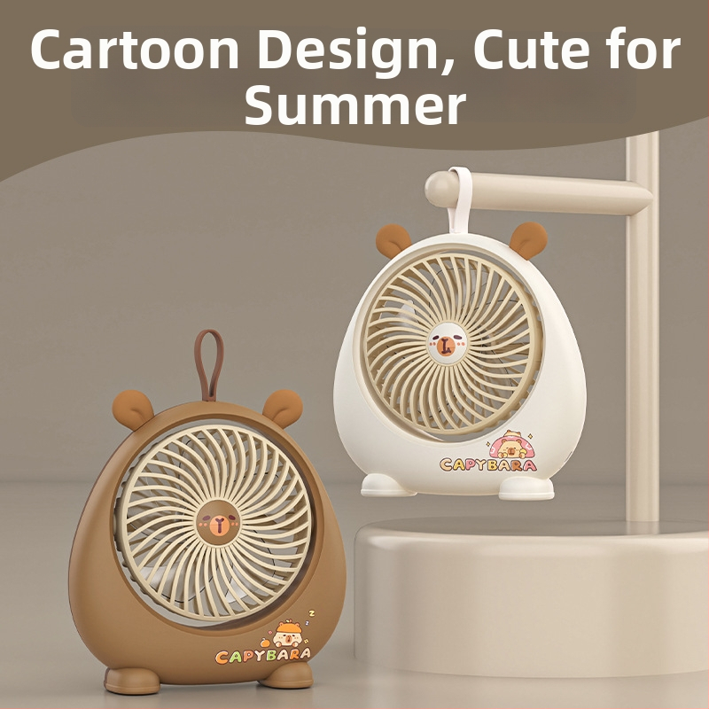 Stolný mini ventilátor Capybara – nabíjateľný USB, prenosný stolový ventilátor do kancelárie, internátu a na kempovanie