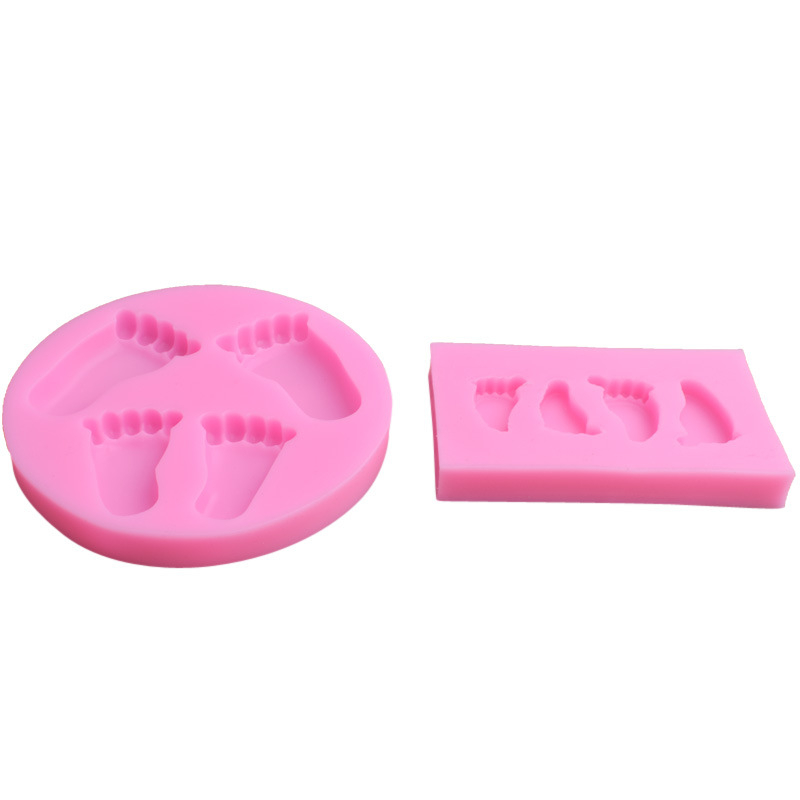 Négy stílusú lábformájú szilikon fondant forma tortadíszítéshez, kekszhez és gyurma készítéséhez