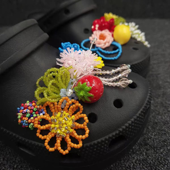 Nova ručno izrađena 3D perlica dodatak za Crocs cipele, vrhunski šareni cvjetni ukras