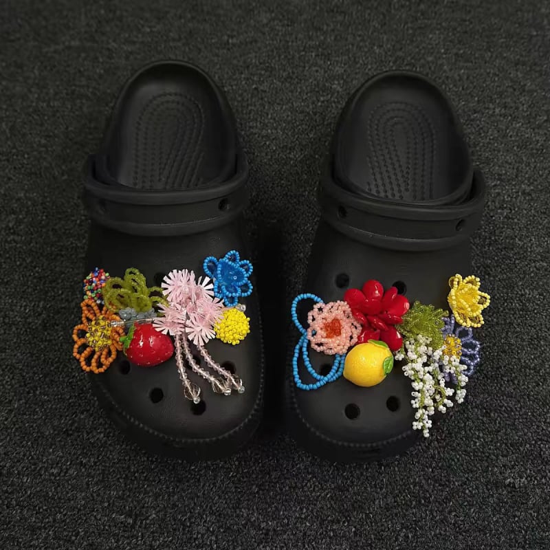Nova ručno izrađena 3D perlica dodatak za Crocs cipele, vrhunski šareni cvjetni ukras