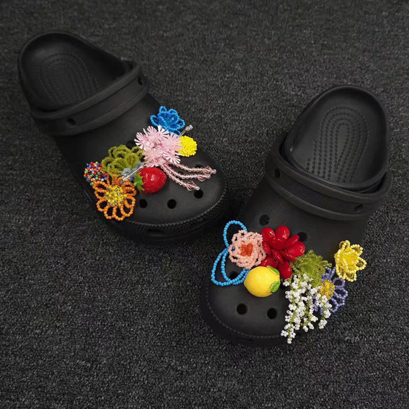 Nova ručno izrađena 3D perlica dodatak za Crocs cipele, vrhunski šareni cvjetni ukras