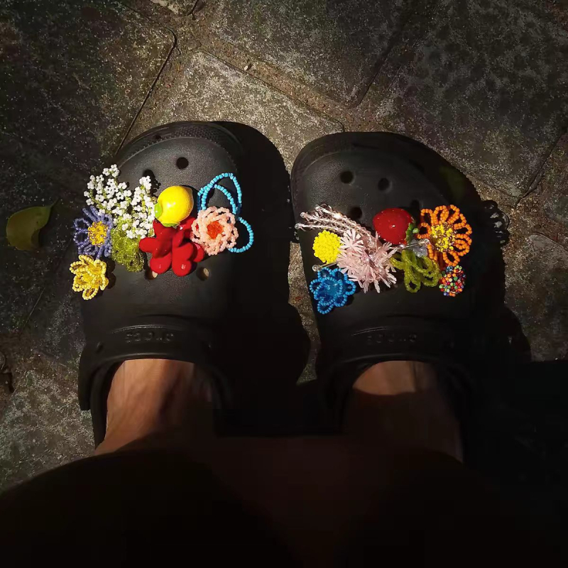 Nova ručno izrađena 3D perlica dodatak za Crocs cipele, vrhunski šareni cvjetni ukras