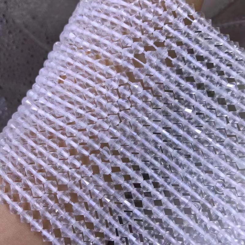 Mărgele din cristal albe, 5mm, facete în formă de UFO – mărgele libere pentru brățări și coliere