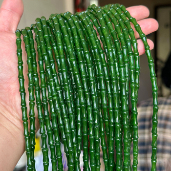 Nefrit natural Hetian cu mărgele de bambu pentru bijuterii DIY: pandantiv, brățară, colier și cercei