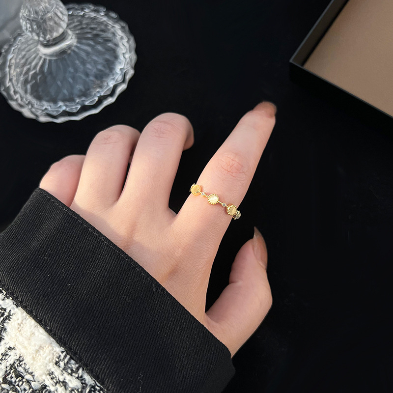 Inel minimalist cu ochi de pisică, din cupru placat cu aur 18K, inel deschis cu zircon