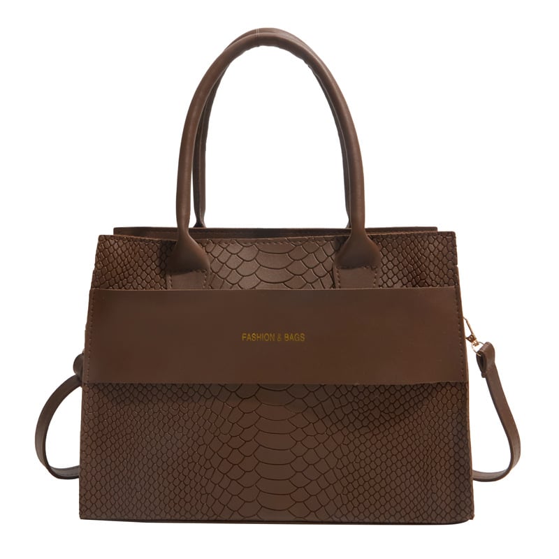 Geantă de umăr crossbody, cu textură crocodil, capacitate mare, pentru uz zilnic, formă pătrată, pentru femei