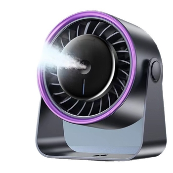 Ventilator de birou cu pulverizator răcoritor și senzație de gheață, USB, baterie încorporată, montaj pe perete, 6 palete