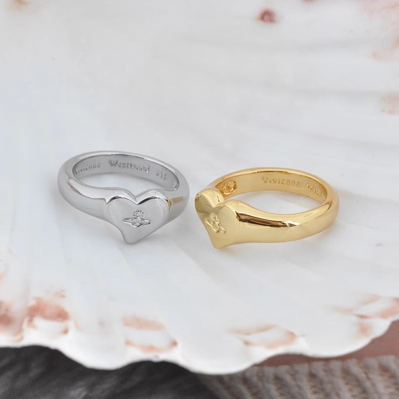Inel gravat cu Saturn, în formă de inimă, design minimalist, bijuterii unisex