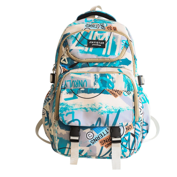 Rucsac unisex Harajuku graffiti, capacitate mare, stil streetwear modern pentru facultate și liceu