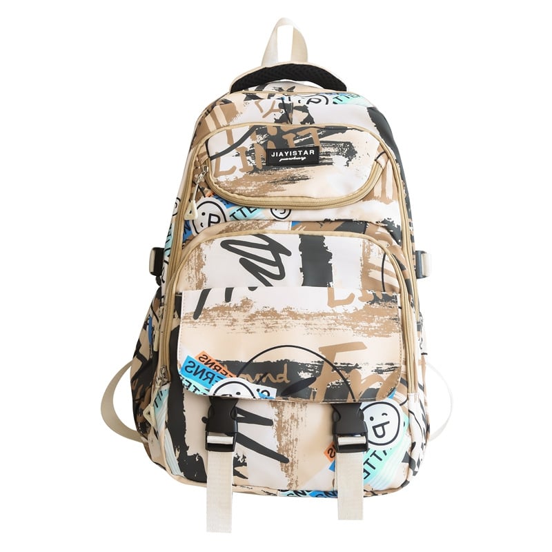 Rucsac unisex Harajuku graffiti, capacitate mare, stil streetwear modern pentru facultate și liceu