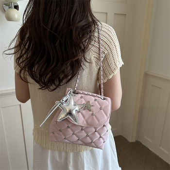 Geantă crossbody pentru femei în stil coreean, cu lanț și știfturi, vara 2026