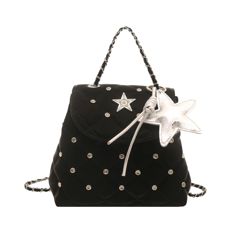 Geantă crossbody pentru femei în stil coreean, cu lanț și știfturi, vara 2026
