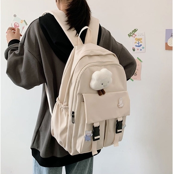 Unisex ruksak za učenike u korejskom Harajuku Ulzzang stilu, jednostavan Mori-inspiriran dizajn, kapacitet do 20 L, najlon, pogodan za 9-inčni laptop