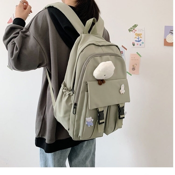 Unisex ruksak za učenike u korejskom Harajuku Ulzzang stilu, jednostavan Mori-inspiriran dizajn, kapacitet do 20 L, najlon, pogodan za 9-inčni laptop