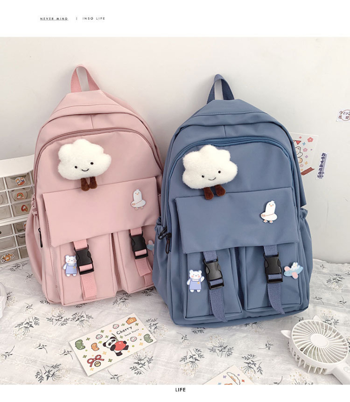 Unisex ruksak za učenike u korejskom Harajuku Ulzzang stilu, jednostavan Mori-inspiriran dizajn, kapacitet do 20 L, najlon, pogodan za 9-inčni laptop