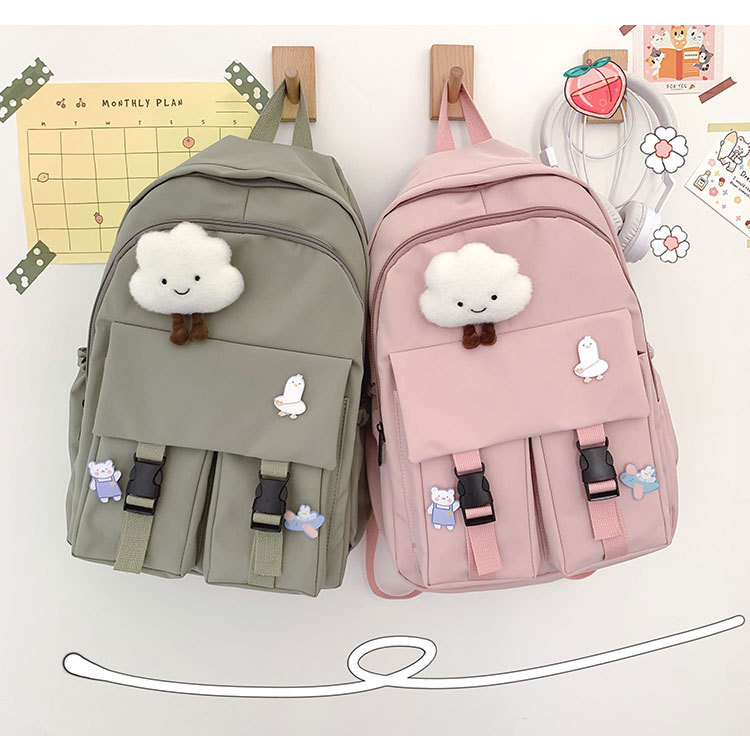 Unisex ruksak za učenike u korejskom Harajuku Ulzzang stilu, jednostavan Mori-inspiriran dizajn, kapacitet do 20 L, najlon, pogodan za 9-inčni laptop