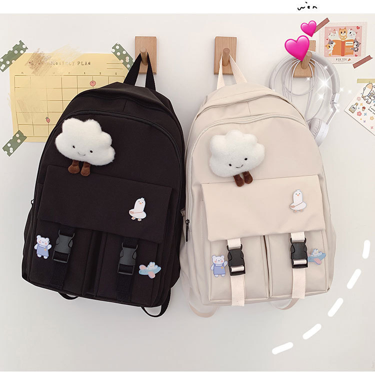 Unisex ruksak za učenike u korejskom Harajuku Ulzzang stilu, jednostavan Mori-inspiriran dizajn, kapacitet do 20 L, najlon, pogodan za 9-inčni laptop