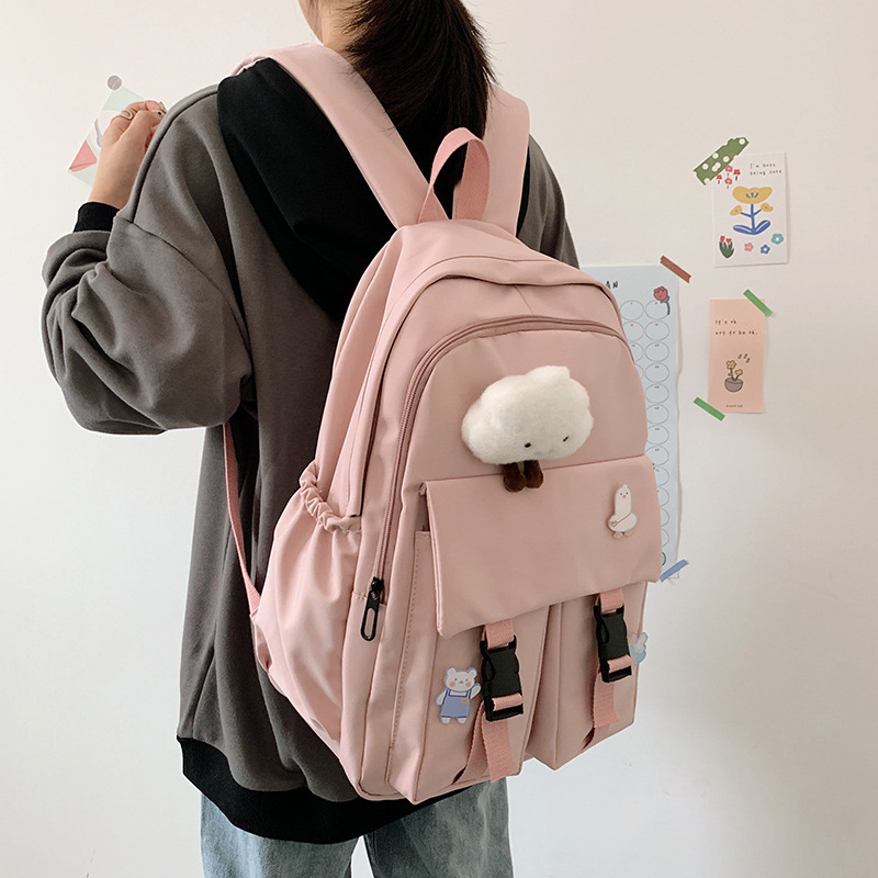 Unisex ruksak za učenike u korejskom Harajuku Ulzzang stilu, jednostavan Mori-inspiriran dizajn, kapacitet do 20 L, najlon, pogodan za 9-inčni laptop