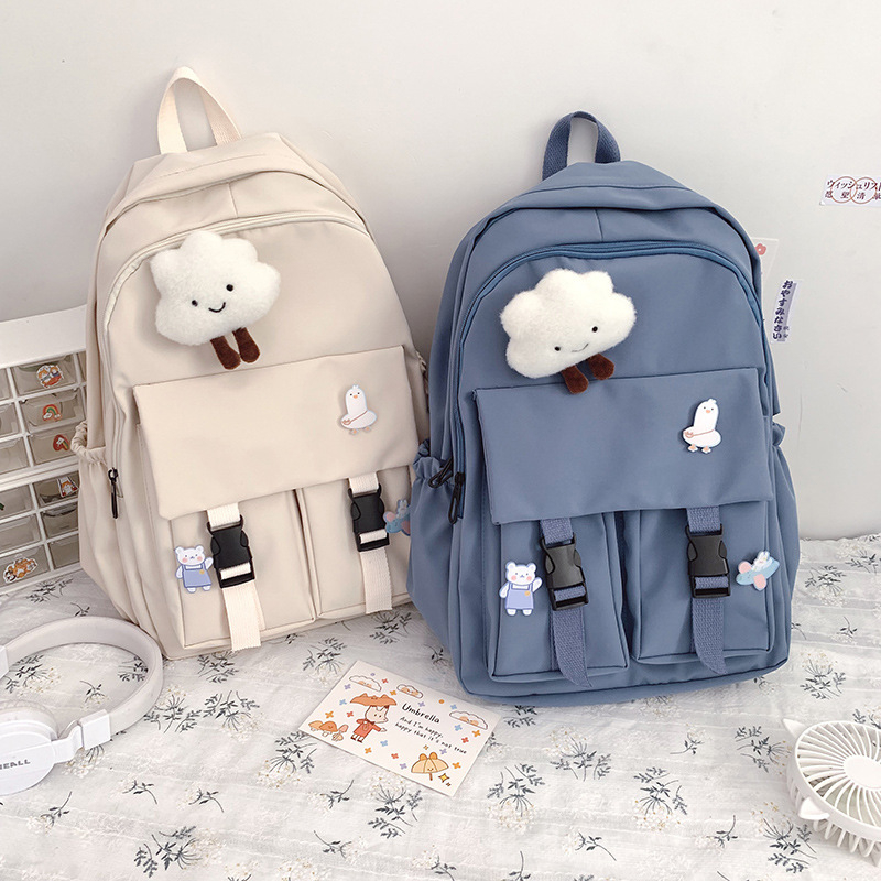 Unisex ruksak za učenike u korejskom Harajuku Ulzzang stilu, jednostavan Mori-inspiriran dizajn, kapacitet do 20 L, najlon, pogodan za 9-inčni laptop