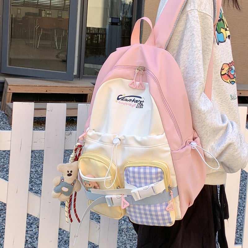 Rucsac nou în stil coreean, inspirat de Harajuku, pentru elevi de gimnaziu și liceu, ușor, în culori contrastante