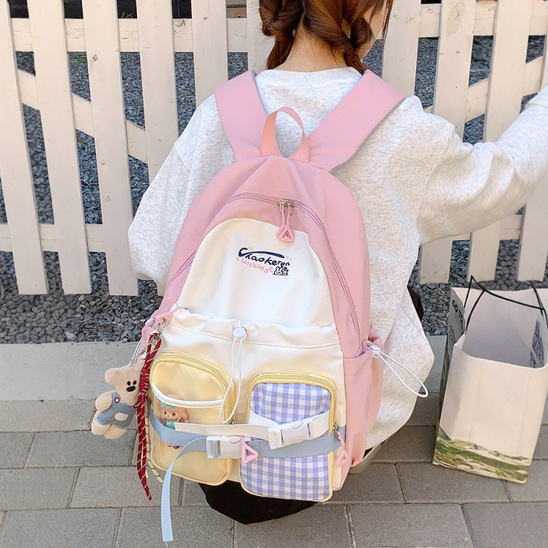 Rucsac nou în stil coreean, inspirat de Harajuku, pentru elevi de gimnaziu și liceu, ușor, în culori contrastante