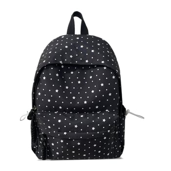 Rucsac școlar cu capacitate mare, stil Harajuku japonezo-coreean, din pânză, cu motiv păpușă pluș cu buline, unisex