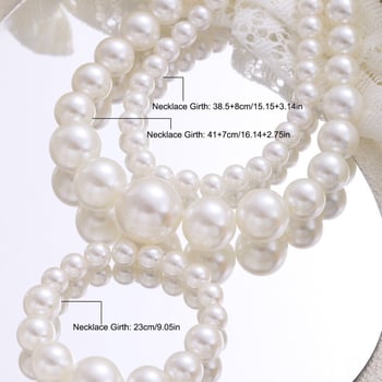 Set colier și brățară cu perle artificiale, multistrat, lucrat manual, lanț pentru claviculă, modă coreeană, stil personal