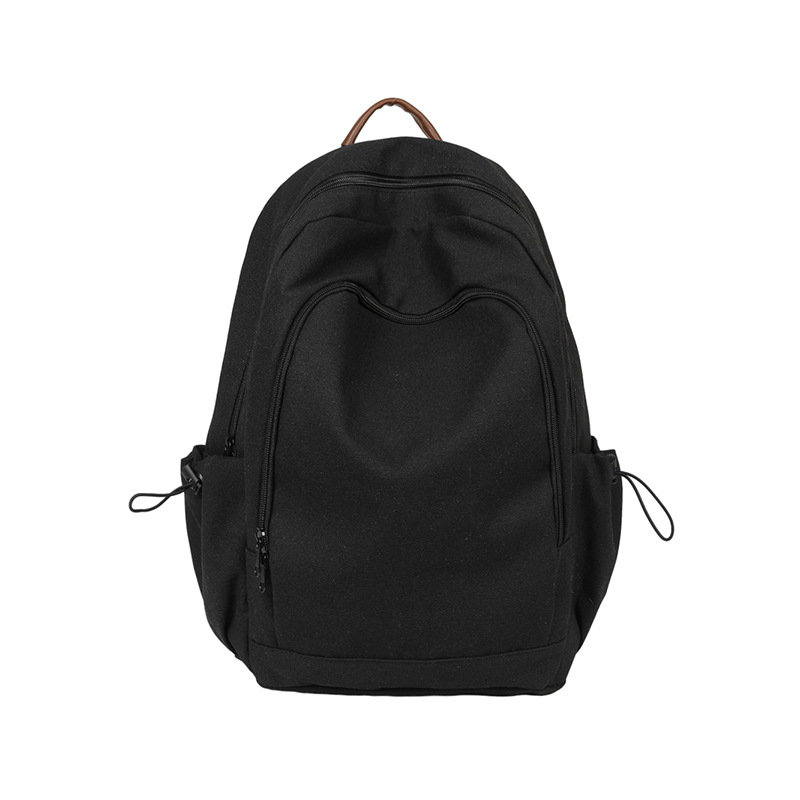 Rucsac din pânză într-o culoare solidă pentru femei, stil Harajuku, rucsac școlar cu capacitate mare, rucsac de călătorie Mori inspirat, cu textură