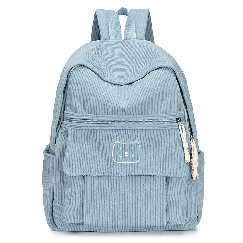 Rucsac corduroy pentru femei și bărbați, stil campus Harajuku, ghiozdan pentru școală/universitate, 2026