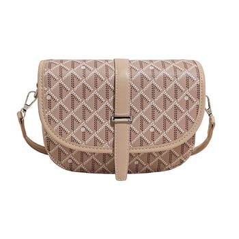 Geantă unisex tip șa cu imprimeu Dog-Tooth Goya, mică, PU leather crossbody