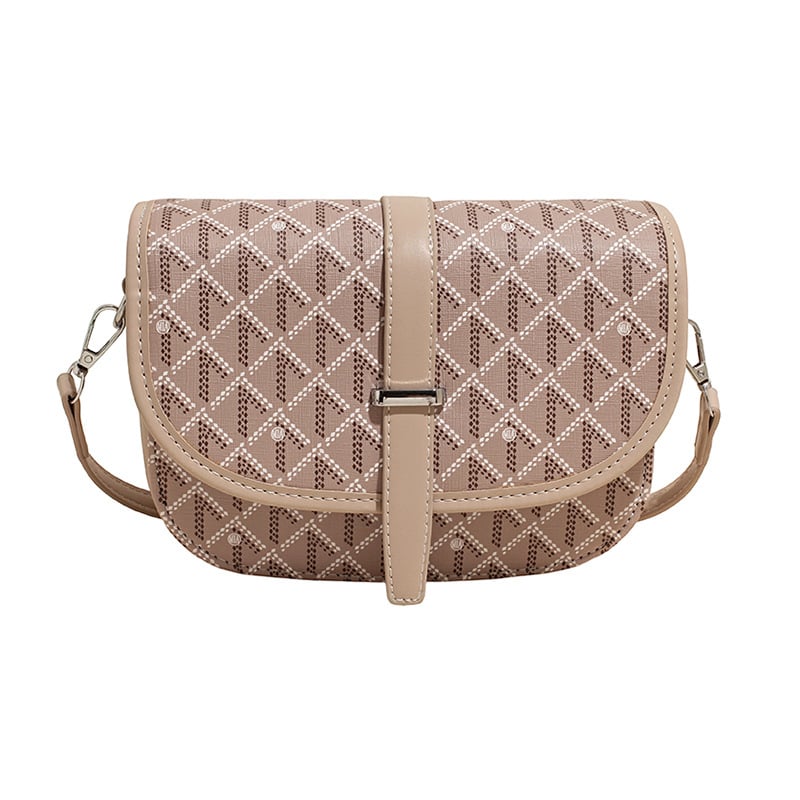 Geantă unisex tip șa cu imprimeu Dog-Tooth Goya, mică, PU leather crossbody