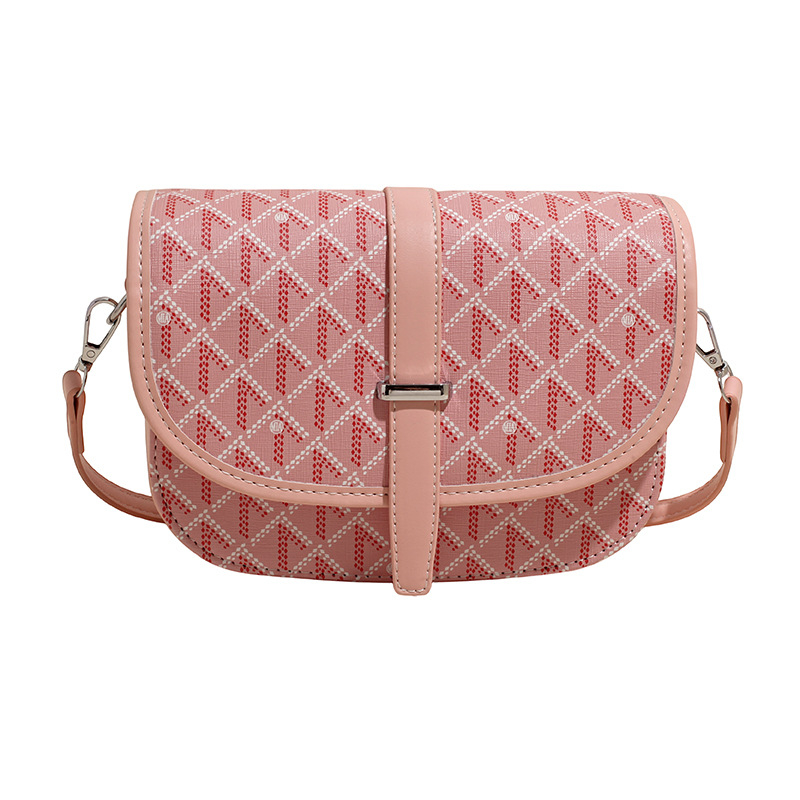Geantă unisex tip șa cu imprimeu Dog-Tooth Goya, mică, PU leather crossbody