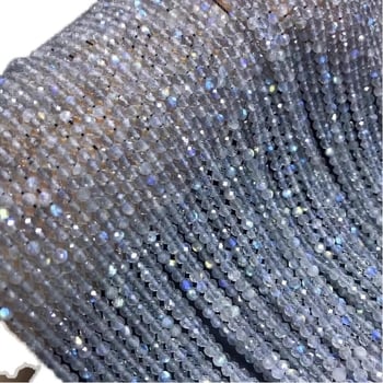 Mărgele libere 2–3 mm, facetate, Labradorit gri-albastru, pentru brățări, coliere și brățări de gleznă