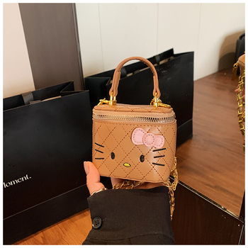 Geantă pentru femei în stil japonez, design drăguț de desene animate, mini geantă-box din PU, crossbody
