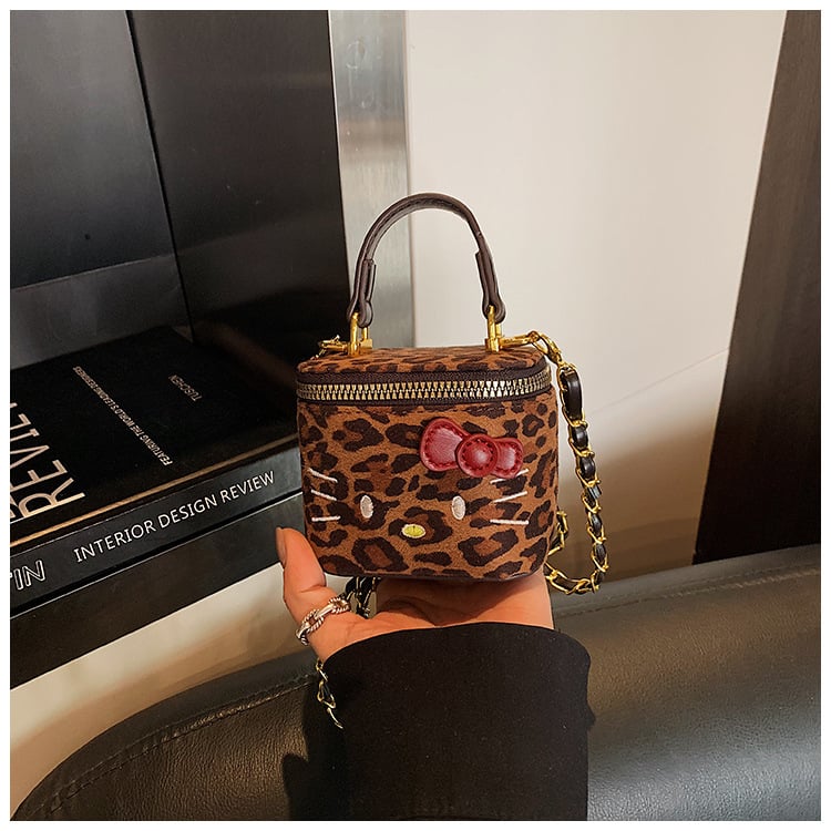 Geantă pentru femei în stil japonez, design drăguț de desene animate, mini geantă-box din PU, crossbody