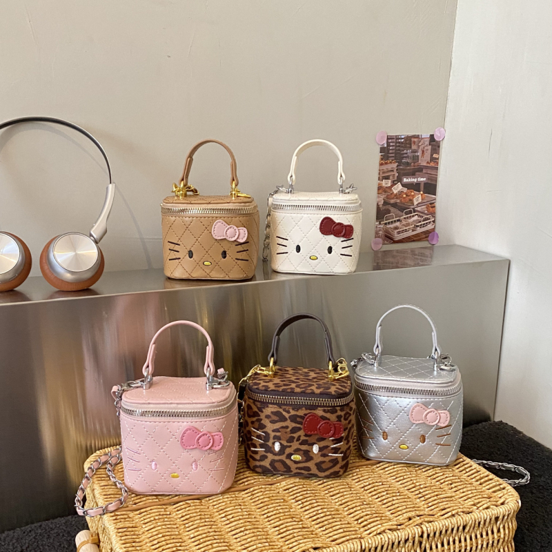 Geantă pentru femei în stil japonez, design drăguț de desene animate, mini geantă-box din PU, crossbody