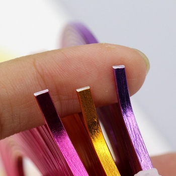 Sârmă plată colorată din aluminiu 3×1 mm, bandă din aluminiu pur pentru bijuterii DIY și creații florale