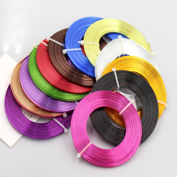 Sârmă plată colorată din aluminiu 3×1 mm, bandă din aluminiu pur pentru bijuterii DIY și creații florale