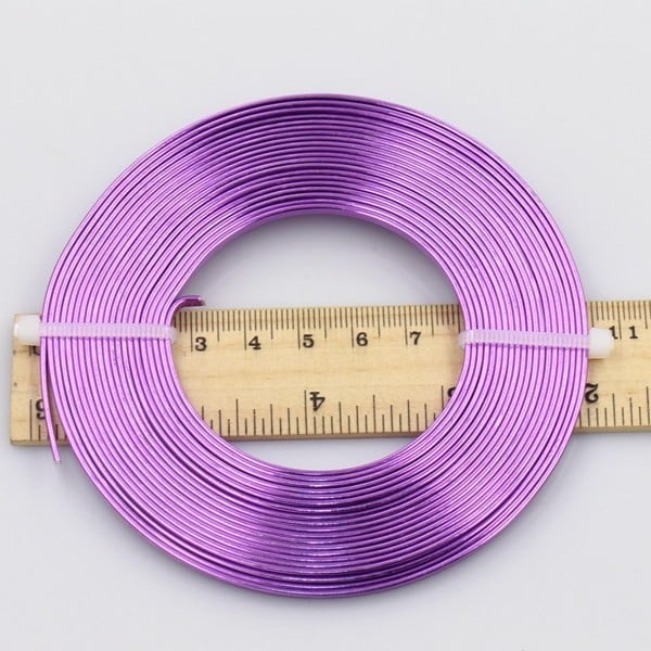 Sârmă plată colorată din aluminiu 3×1 mm, bandă din aluminiu pur pentru bijuterii DIY și creații florale