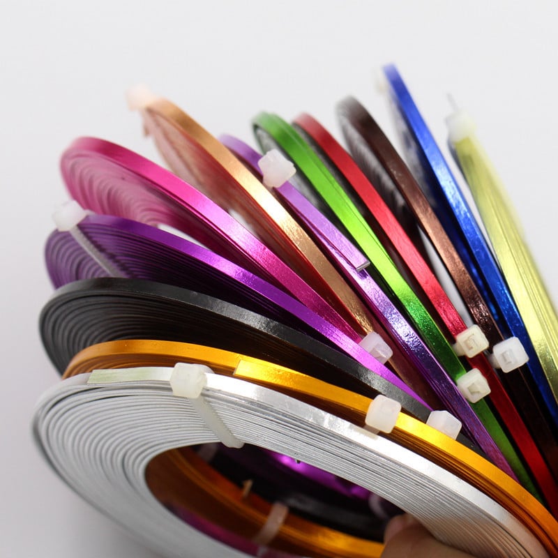 Sârmă plată colorată din aluminiu 3×1 mm, bandă din aluminiu pur pentru bijuterii DIY și creații florale