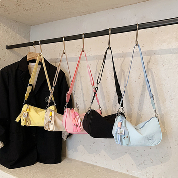 Geantă crossbody pentru femei, stil coreean, culoare solidă, formă saddle, umăr, casual, capacitate mare, buzunar pentru telefon