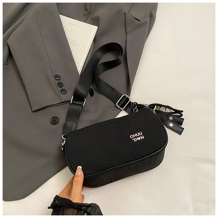 Geantă crossbody pentru femei, stil coreean, culoare solidă, formă saddle, umăr, casual, capacitate mare, buzunar pentru telefon