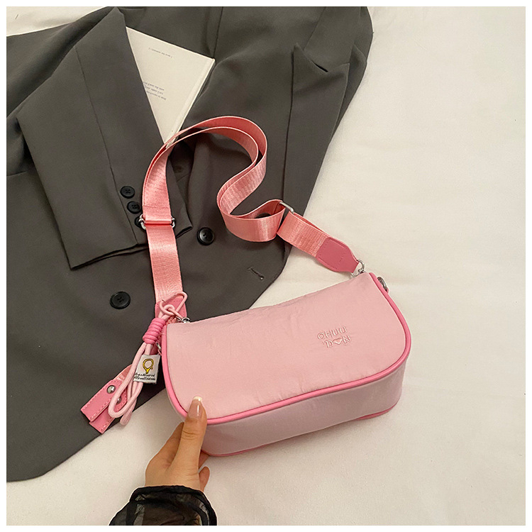 Geantă crossbody pentru femei, stil coreean, culoare solidă, formă saddle, umăr, casual, capacitate mare, buzunar pentru telefon