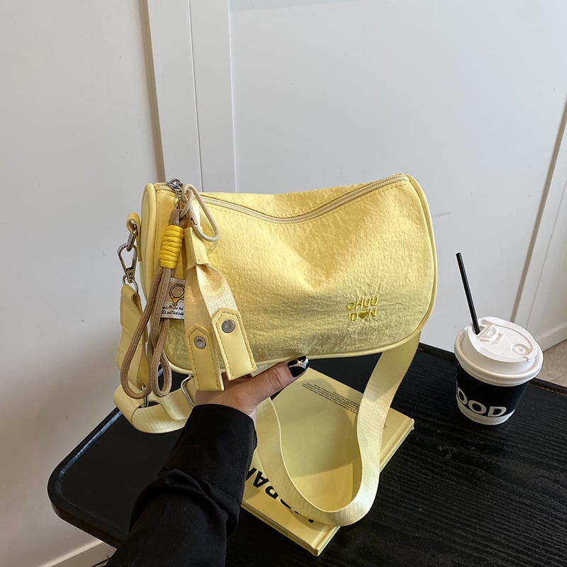 Geantă crossbody pentru femei, stil coreean, culoare solidă, formă saddle, umăr, casual, capacitate mare, buzunar pentru telefon