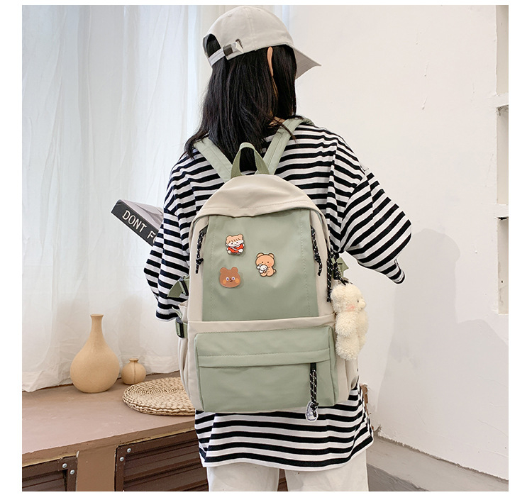 Rucsac studențesc Harajuku, din pânză, stil retro de lucru, pentru cupluri, versiune masculină