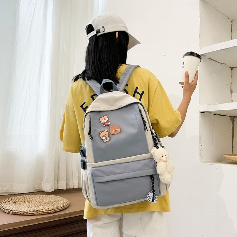 Rucsac studențesc Harajuku, din pânză, stil retro de lucru, pentru cupluri, versiune masculină