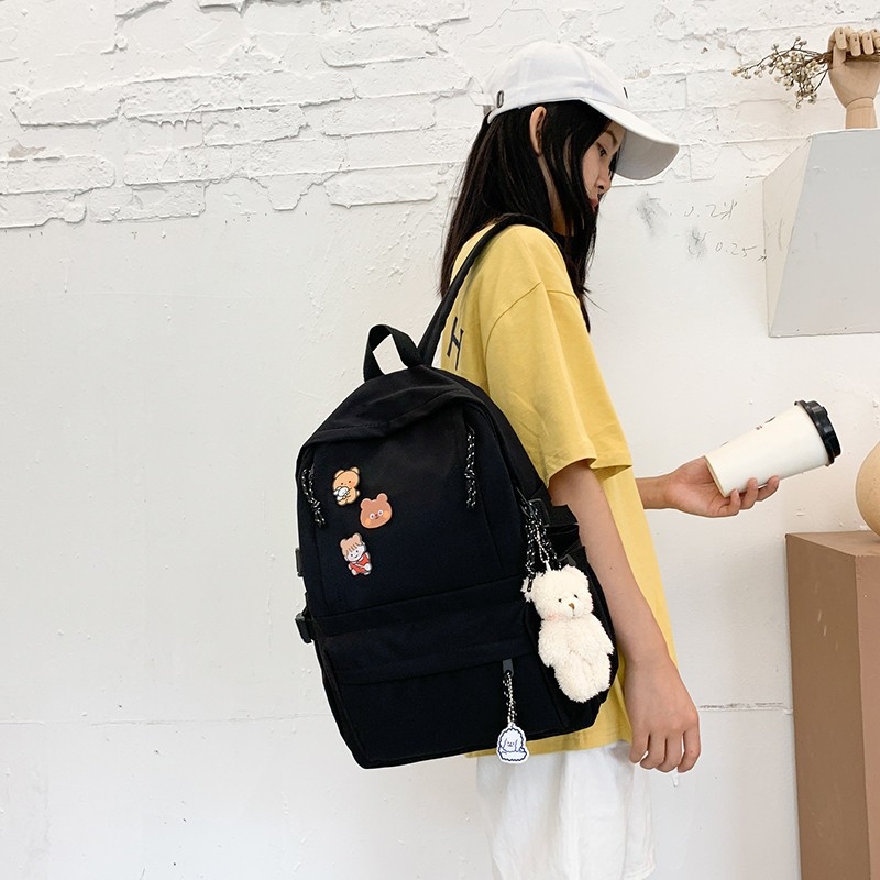 Rucsac studențesc Harajuku, din pânză, stil retro de lucru, pentru cupluri, versiune masculină