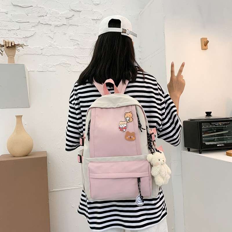 Rucsac studențesc Harajuku, din pânză, stil retro de lucru, pentru cupluri, versiune masculină